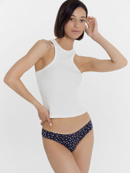 Цена за 2 штуки! Трусы женские бразилиана серые с цветочками цветочки на антраците2 412348