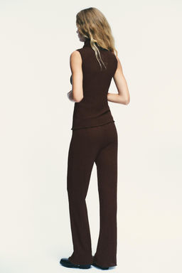 TEXTURED STRAIGHT-LEG TROUSERS - Zara фото 6