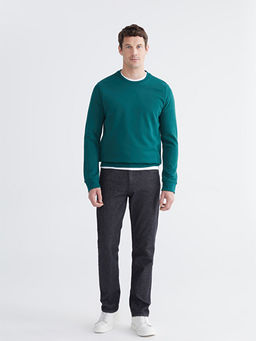 Bisiklet Yaka Erkek Kal?n Sweatshirt