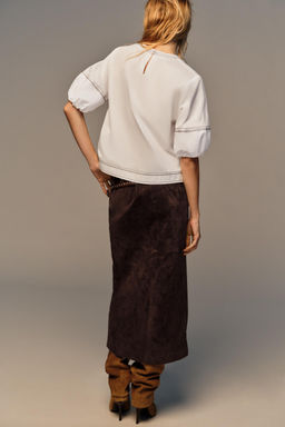 PUFF SLEEVE TOPSTITCH SHIRT - Zara фото 4