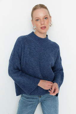 Indigo Yumusak Dokulu Basic Triko Kazak TWOAW22KZ0474