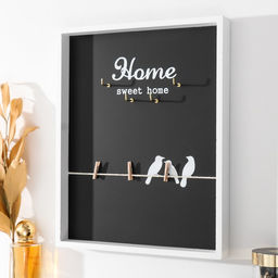 Настенные крючки декоративные «Птицы на проводах», дерево, 24.5×3×30.5 см