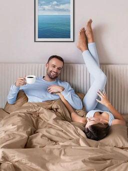 Постельное белье Моноспейс 2сп Max + 4 наволочки, бежевый