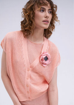 SD-011-1 кардиган женский персик