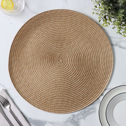 Салфетка сервировочная на стол Доляна Лофт, d=38 см, цвет песочный  фото 12