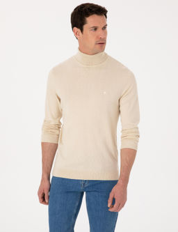 Bej Slim Fit Basic Kazak