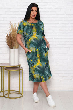 Платье трикотажное с карманами, хаки (926-2) - Плиона фото 2