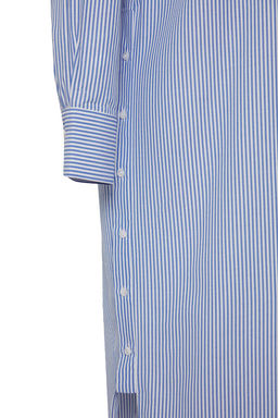 Trendyolmilla Mavi Cizgili Midi Dokuma Plaj Elbisesi TBESS25EL00024 фото 7