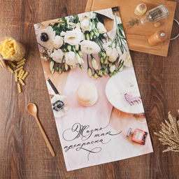 Полотенце кухонное Пионы 40?73 см, 100% хл, саржа 190 г/м?