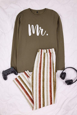 Haki Regular _izgili _rme Pijama Tak_m_ TMNAW26PT00051