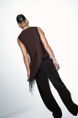 ASYMMETRIC LACE TOP - Zara фото 15