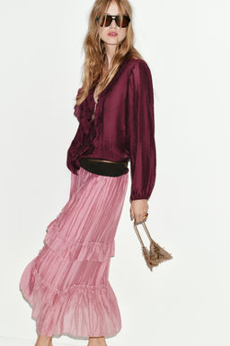 RUFFLED MIDI SKIRT - Zara фото 4
