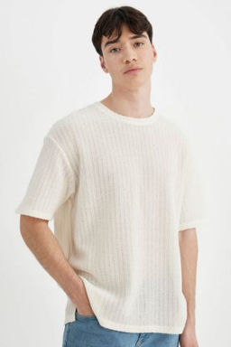 Comfort Regular Fit Rahat Kal?p Bisiklet Yaka K?sa Kollu Tisort