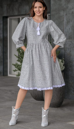 Мягкое и свободное платье из фланели 100% хлопок