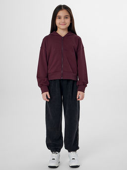 Толстовка для девочек бордовая на молнии - Mark formelle фото 3