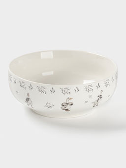 Салатник Доляна «Гуси», фарфор, 650 мл, 15.5×6 см, белый