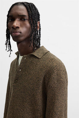 TEXTURED KNIT POLO SHIRT - Zara фото 5