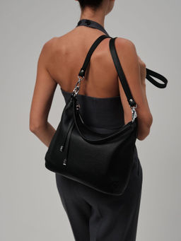 Сумка кожаная на плечо Azaro 3405 черная