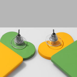 Серьги Сердце с квадратом, цвет жёлто-зелёный - Queen fair фото 2