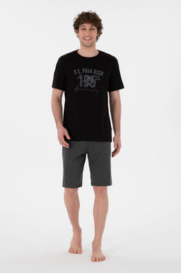 Erkek Siyah Pijama Tak_m_ Sepette S_rpriz _ndirim