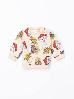 Bisiklet Yaka Paw Patrol Bask?l? Erkek Bebek Sweatshirt ve E?ofman Alt 2li