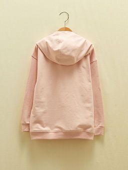 Kap??onlu Uzun Kollu K?z ?ocuk Fermuarl? Sweatshirt - Waikiki фото 3