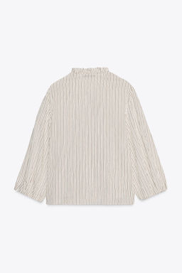 STRIPED SHIRT WITH RUFFLES - Zara фото 7
