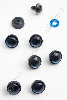 Фурнитура "Глазки для игрушек" 16 мм, с заглушками (20 шт) SF-6094, синий №1