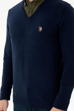 U. S. Polo Assn Мужской темно-синий базовый свитер - U.s. polo assn фото 6