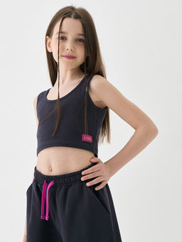 Темно-серый топ для девочки - Kogankids фото 21