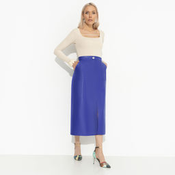 Юбка из мягкой экокожи, Откровенно шикарная (синий) - Charutti фото 6