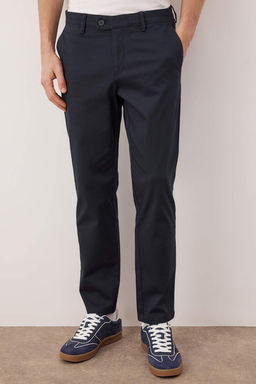 Lacivert Erkek Dokulu Kumas Pantolon TMNAW26PL00029