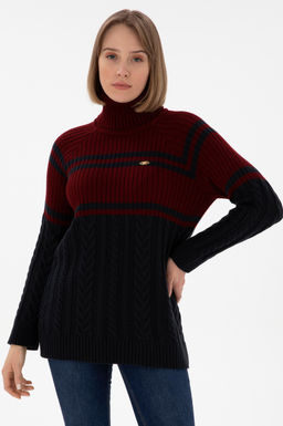 Женщина Бургундский свитер Неожиданная скидка в корзине