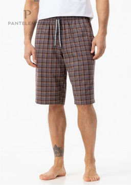 Мужские шорты PH-127 Клетка серая/бордовая - Pantelemone фото 9