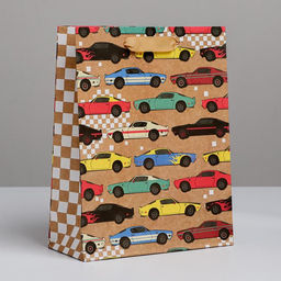 Цена за 3 шт. Пакет подарочный крафтовый, упаковка, Авто, MS 18?23?8 см