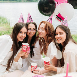 Колпак бумажный Happy Birthday, в наборе 6 шт. - Страна карнавалия фото 12