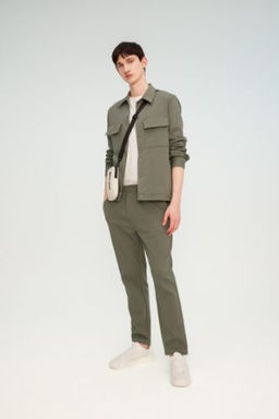 Pantolon Relax Fit Duz Paca Cepli Beli Bagc?kl?