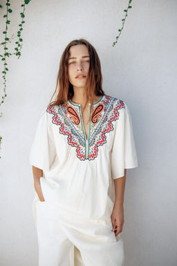 ZW COLLECTION EMBROIDERED COLLAR POPLIN SHIRT - Zara фото 13