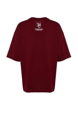 TRENDYOL MAN Bordo Oversize/Genis Kesim %100 Pamuklu Minimal Yaz? Bask?l? T-Shirt TMNSS23TS00099 - Trendyolmilla фото 9