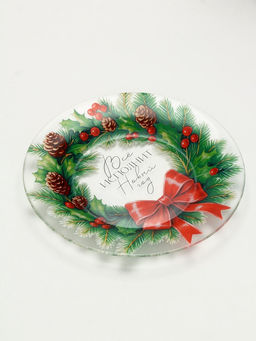 Тарелка новогодняя Венок на Новый год, 19.6 см