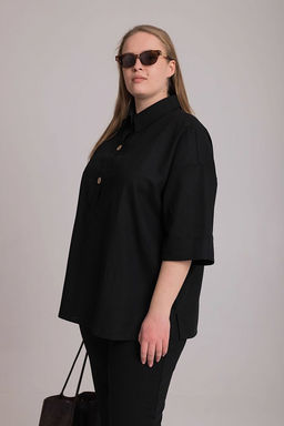 Рубашка М325046а черный - Елена фото 2