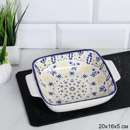 Блюдо квадратное 20х16х5 см с ручками керамика / ZY066 / уп 6/48/ - Галеонтрейд фото 6