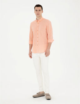 Ekru Slim Fit Jean Pantolon