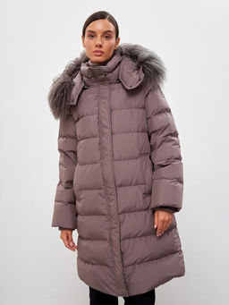 Conso/WDL 220514 - cappuccino Пуховое Полупальто фото 10