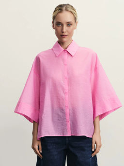 Рубашка укороченная из хлопка / Zarina  фото 3