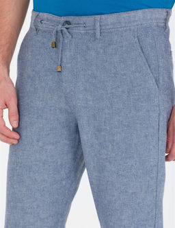 Lacivert Carrot Fit Beli Lastikli Kanvas Pantolon - Pierre cardin фото 2