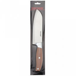 Форест Нож кухонный 160мм из нержавеющей стали, широкое лезвие, пластмассовая ручка под дерево, в блистере (Китай) - Домашняя мода фото 3