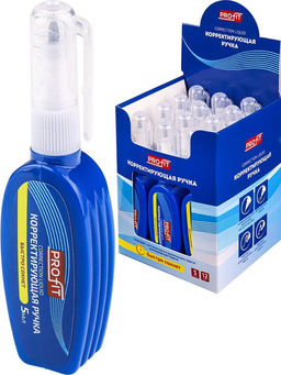 Цена за 3 шт. Ручка-корректор Profit 5мл., пластиковый наконечник (К-9422)