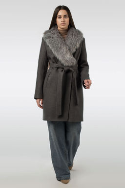 02-3072 Пальто женское утепленное (пояс) - El podio фото 2