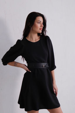 Платье чёрное с присборенной юбкой - Martichelli фото 5